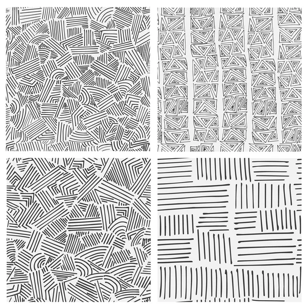 Different geometric endless patterns — Stock Vector