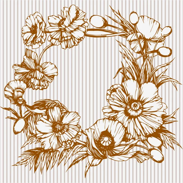 Marco floral redondo — Archivo Imágenes Vectoriales