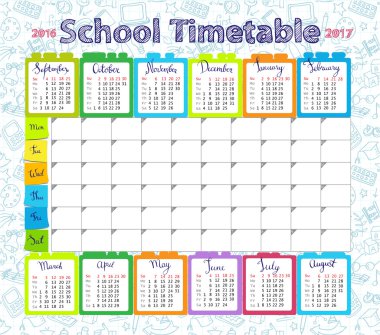 Şablon okul takvim 2016-2017