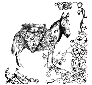 Arapça desenleri ile eşek