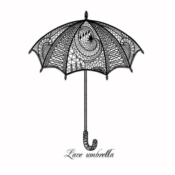 Black lace umbrella — Stock Vector