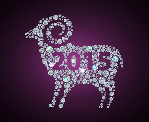 Diamond sheep,  2015 year — Stock Vector