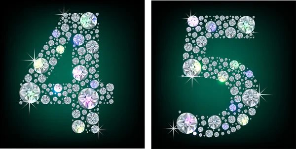 Diamond numbers four and five — Stock Vector