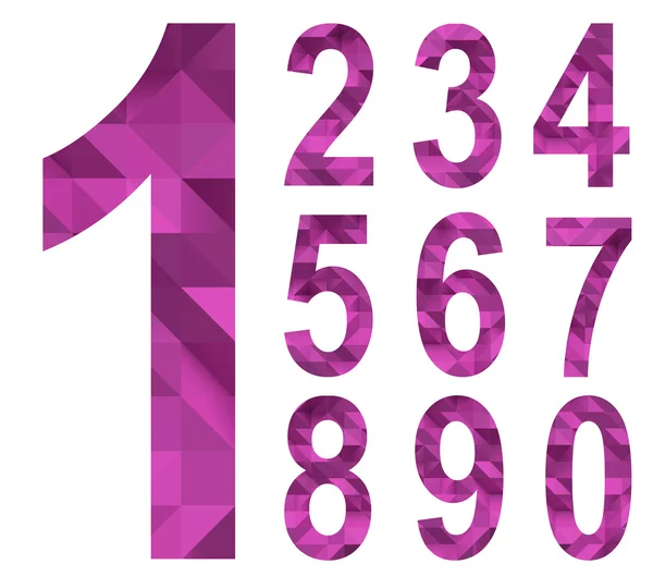 Set of numbers in polygonal design — Stock Vector