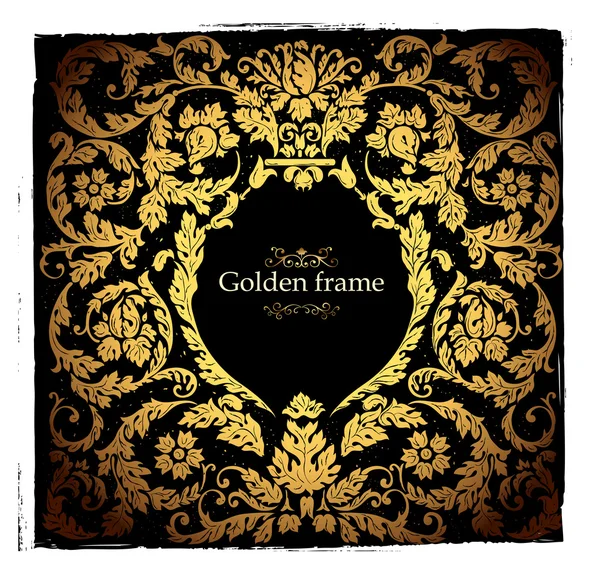 Patrón floral de lujo dorado — Vector de stock