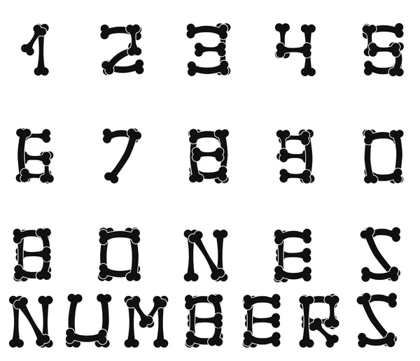 Set of bones numbers — Stock Vector