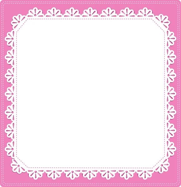 Pink Lace frame — Stock Vector