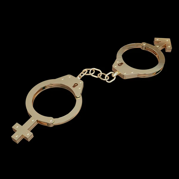 Handcuffs with gender signs — Stock Photo, Image