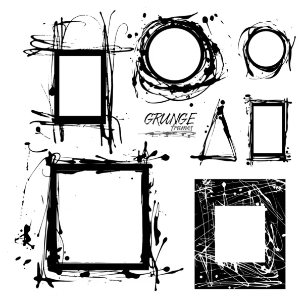 Grunge frames made of flowing paint — Stock Vector