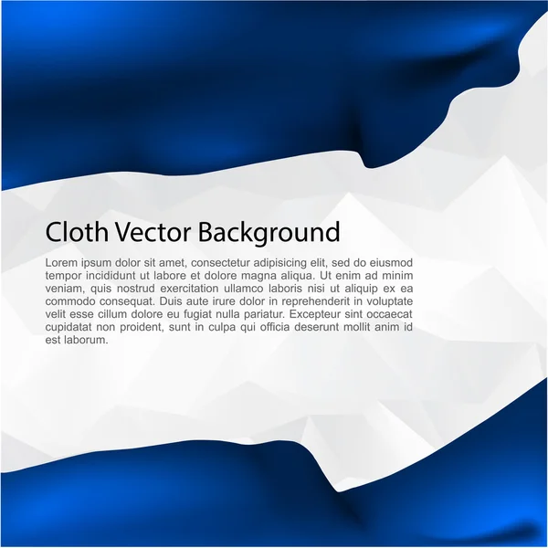 Bandera azul en el viento — Vector de stock