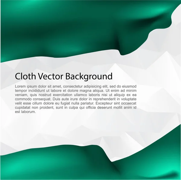 Bandera verde en el viento — Vector de stock