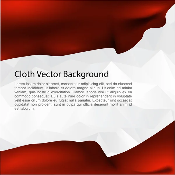 Bandera roja en el viento — Vector de stock