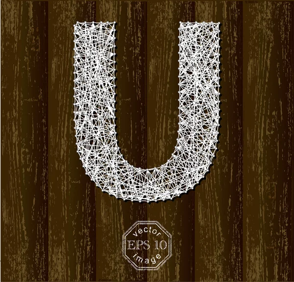 Буква U из нитей — стоковый вектор