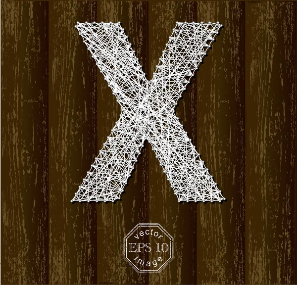 Letter X uit threads — Stockvector