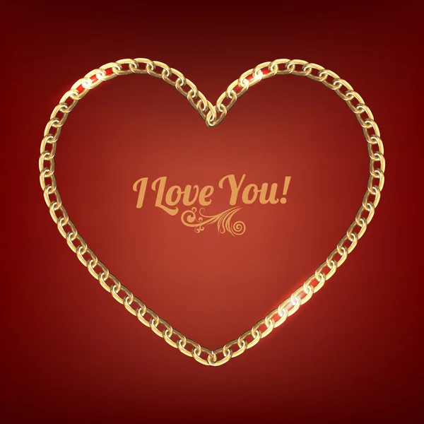 Golden chain heart shape — Stock Illustration Golden chain heart shape Royalty Free Stock Illustrations