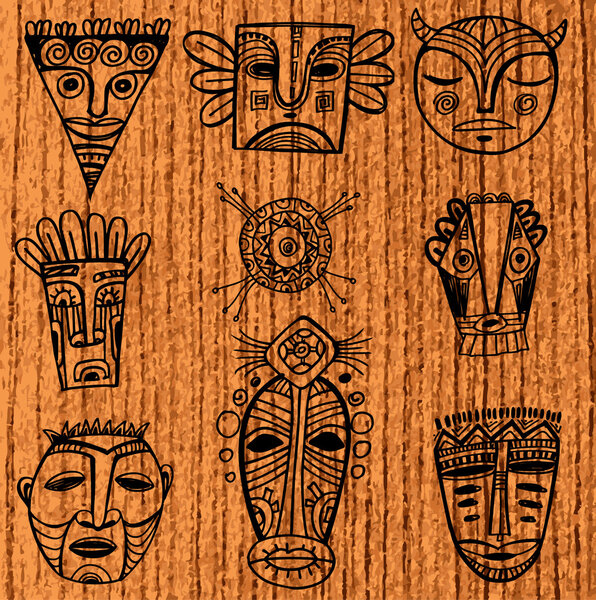 Tribal ornamental masks