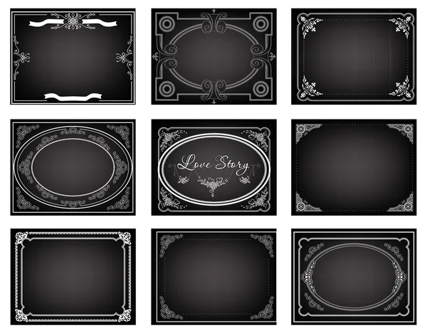 Set of old movie title frames — Stock Vector