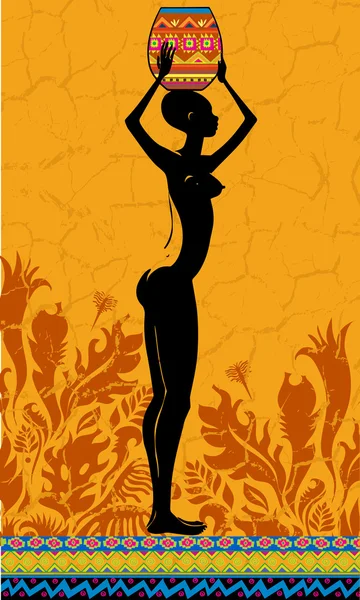 Silhouette de fille autochtone — Image vectorielle