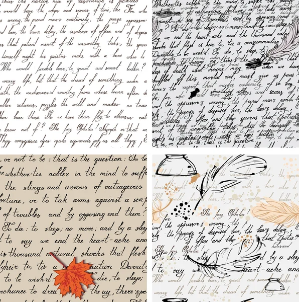Kaligrafi handwriten arka planlar kümesi — Stok Vektör