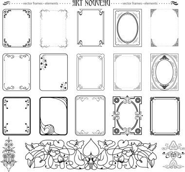 Set of frames and elements clipart