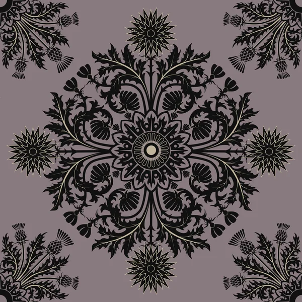 Hintergrund mit Disteln in lila Farbe — Stockvektor