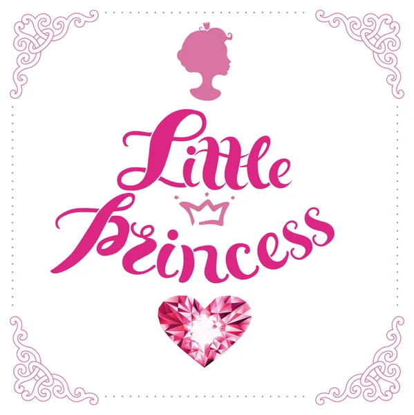 Letras desenhadas à mão "Pequena princesa " —  Vetores de Stock
