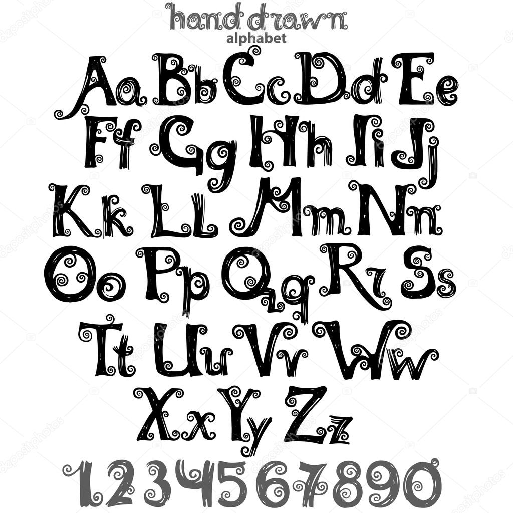 Set of letters and numbers