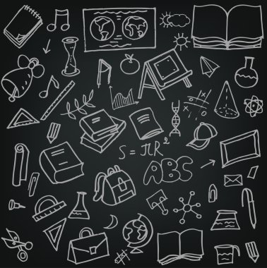 Kara tahta ile elle çizilmiş doodles
