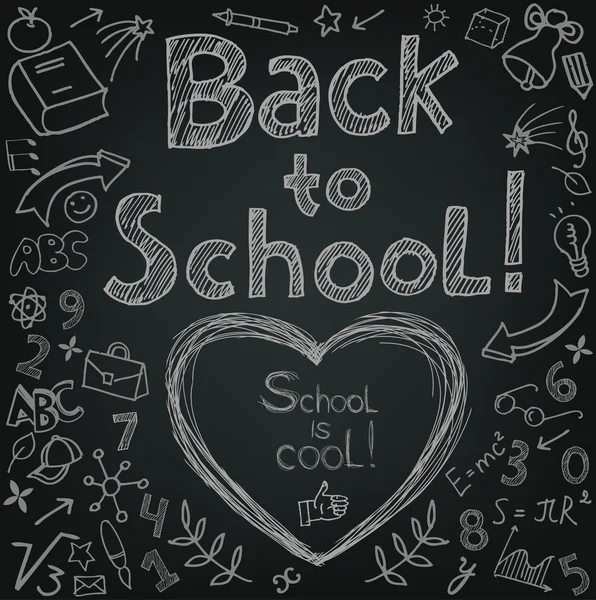 "Back to School" on chalkboard — Stock Vector