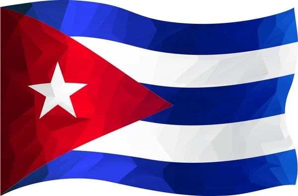 Bandiera a basso poli Cuba — Vettoriale Stock