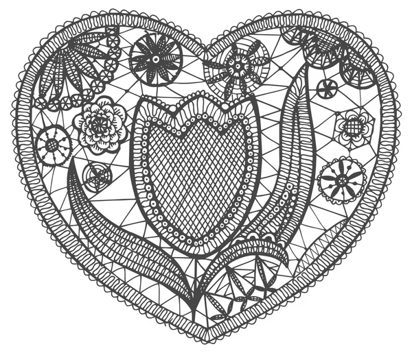 Dokuma dantel Lale ile kalp şeklinde