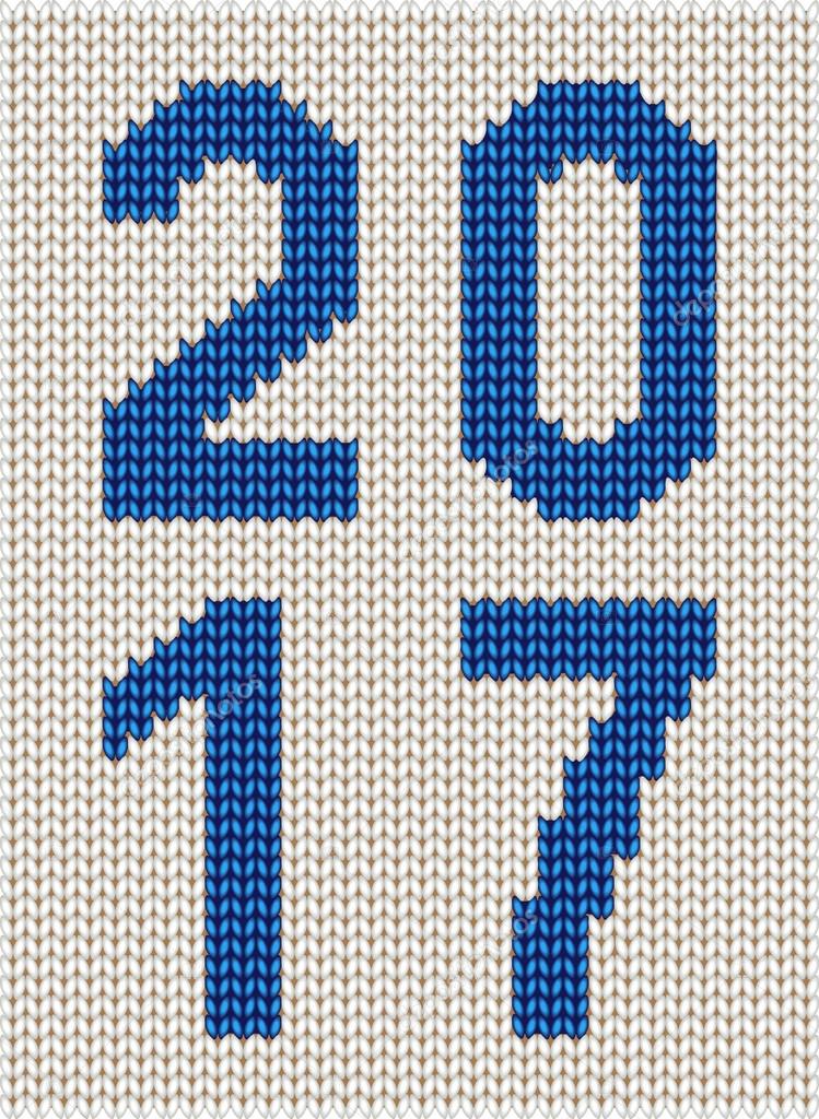 Knitted decorative numbers