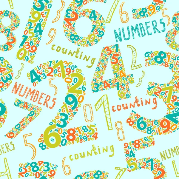 Seamless colorful numbers — Stock Vector