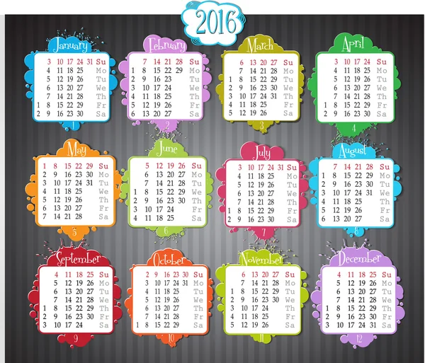 Colorful School calendar — Stock Vector