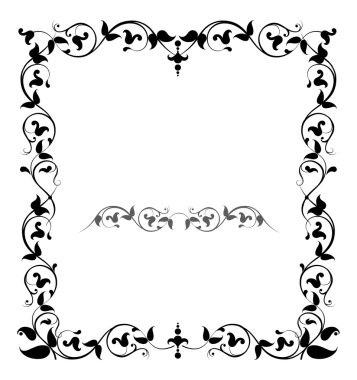 Floral filigree frame clipart