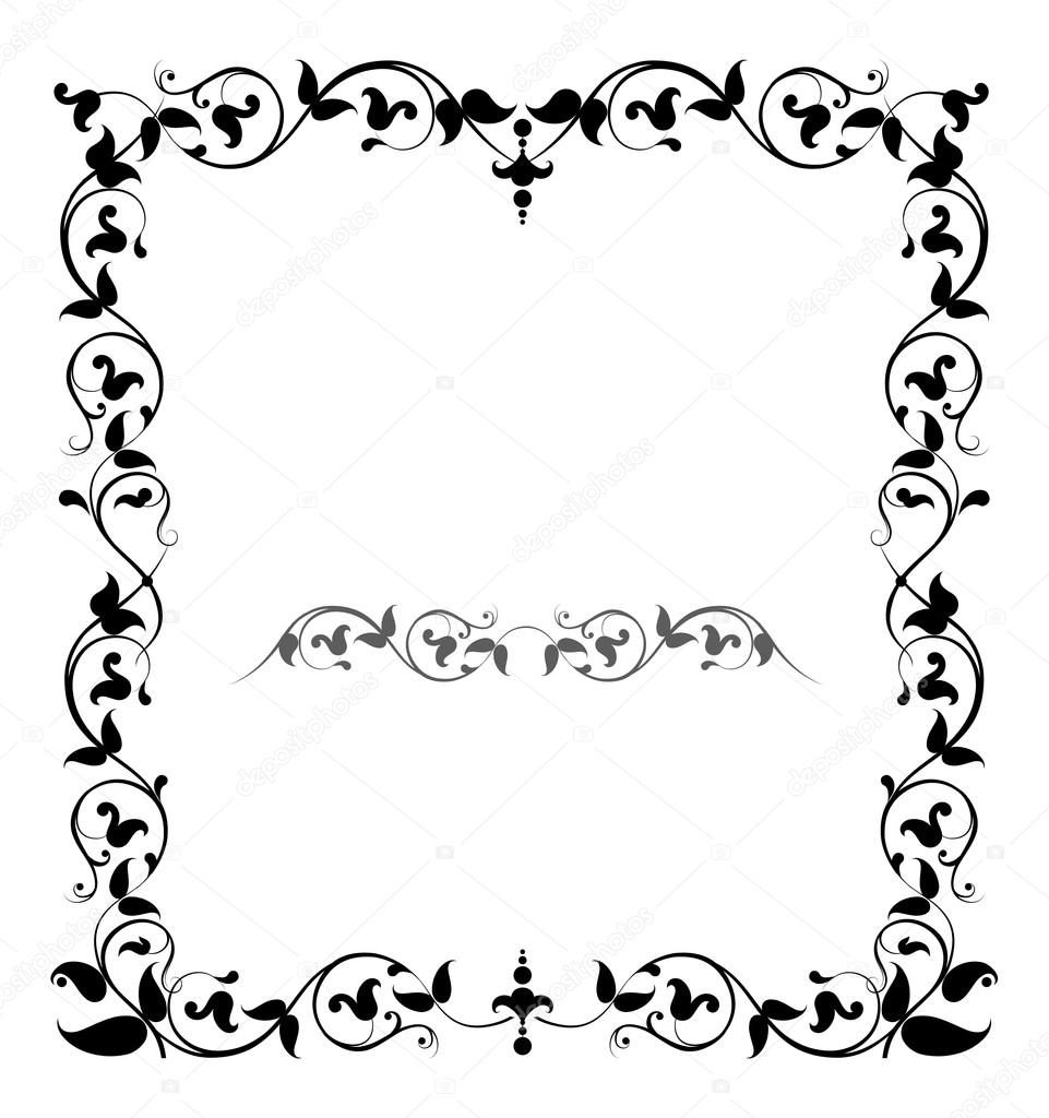 Floral filigree frame