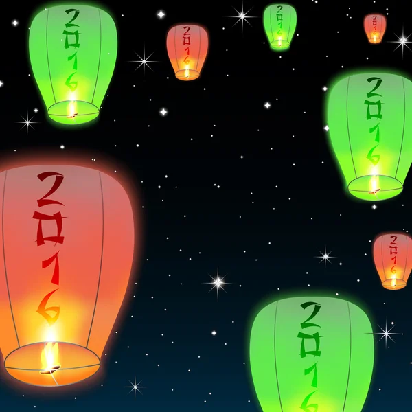 Предпосылки / контекст With Chinese Lanterns — стоковый вектор