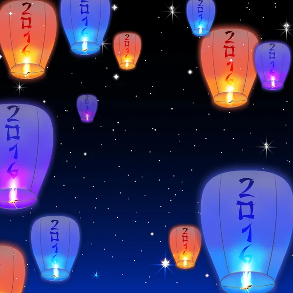 Предпосылки / контекст With Chinese Lanterns — стоковый вектор