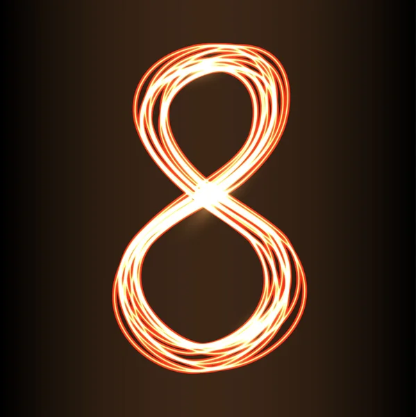 Fire show style number Eight — Stock Vector