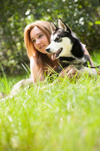 Portrait de chien et propriétaire — Photo