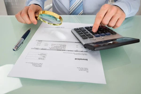 Businessman Checking Invoice — Stock Photo, Image