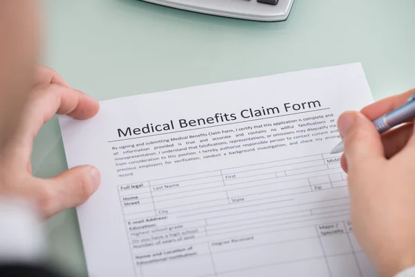 Formulário de reivindicação de benefícios médicos — Fotografia de Stock
