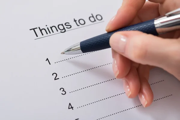 Woman Writing Things To Do List — Stock Photo, Image