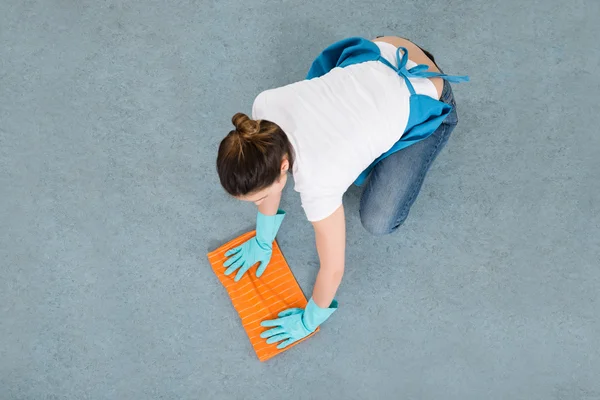Janitor Mopping Floor — Stock Photo, Image