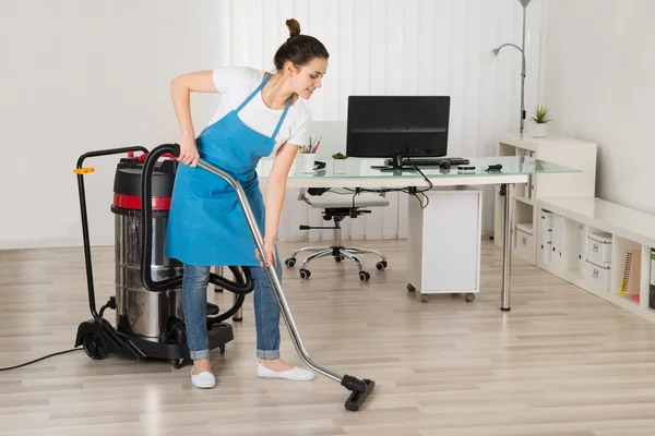 Female Janitor Cleaning Floor — Stock Photo, Image