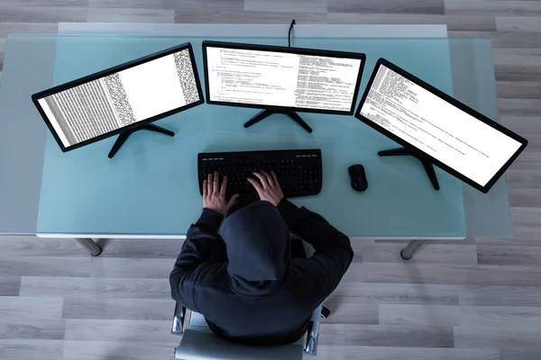 Hacker Stealing Information — Stock Photo, Image