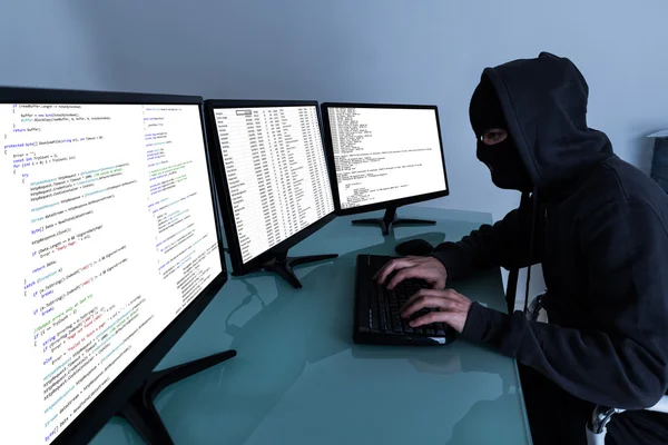 Hacker Stealing Data — Stock Photo, Image