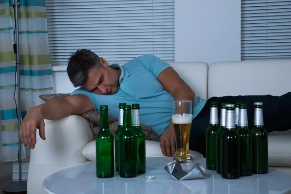 Drunken Man Taking A Nap — Stock Photo, Image