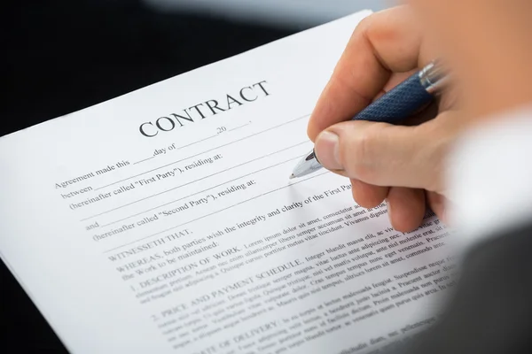 Businessman Over Contract Form — Stock Photo, Image