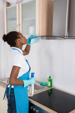 Bez ile Ocak Hood temizlik kadın